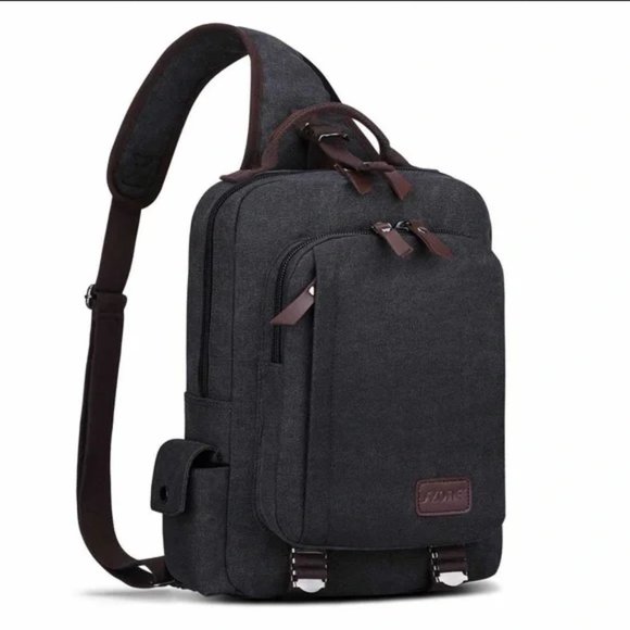 NWT S-Zone Sling Backpack in Dark Grey Canvas - Picture 3 of 12